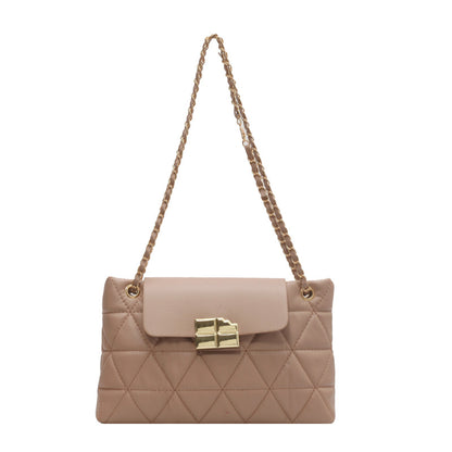 One Shoulder Crossbody Casual Candy Color Embroidery Line Small Square Bag