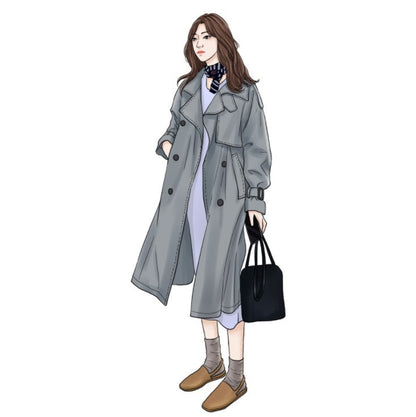 Women's mid-length Korean coat