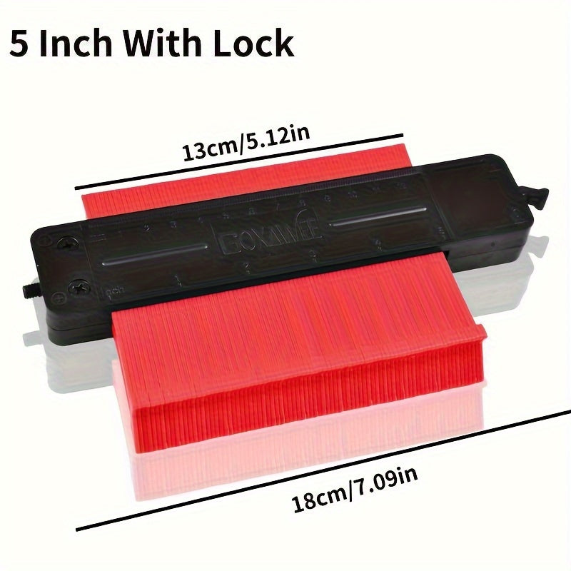 GOXAWEE Contour Gauge Profile Tool, 5Inch/10Inch Adjustable Lock, Precisely Copy Irregular Shape Duplicator For Flooring, Construction, Carpenter, DIY Handyman