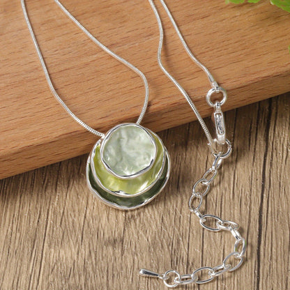 1pc Elegant Blue Enamel Pendant Necklace for Men - Zinc Alloy with Golden Accents, Twisted Rope Chain Design, Sophisticated Accessory for Formal or Casual Attire