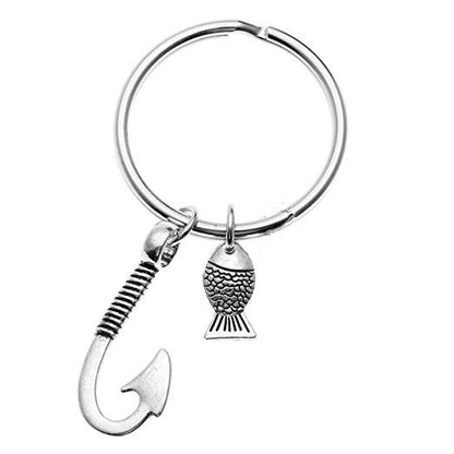 Fish Hook Small Fish Angler Father's Day Gift Creative Personality Keychain