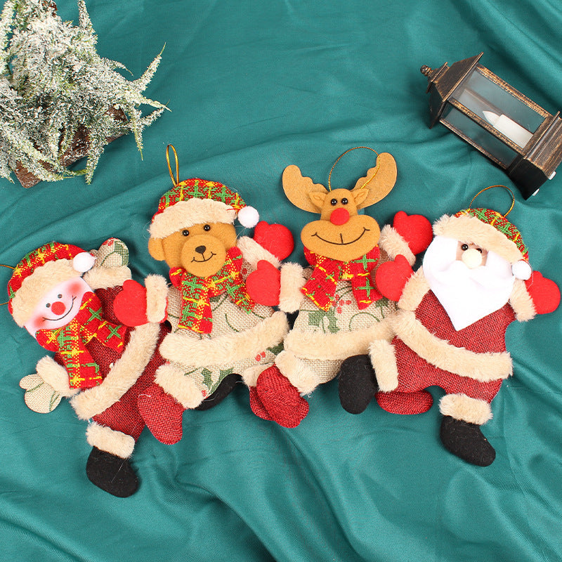 Festive Christmas Tree Ornaments - Santa, Snowman, Reindeer & Bear Figures With Red & White Scarves, Golden Balls & Red Bows - Perfect For Holiday Decor, Christmas Decorations