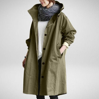 Korean Loose Solid Color British Trench Coat