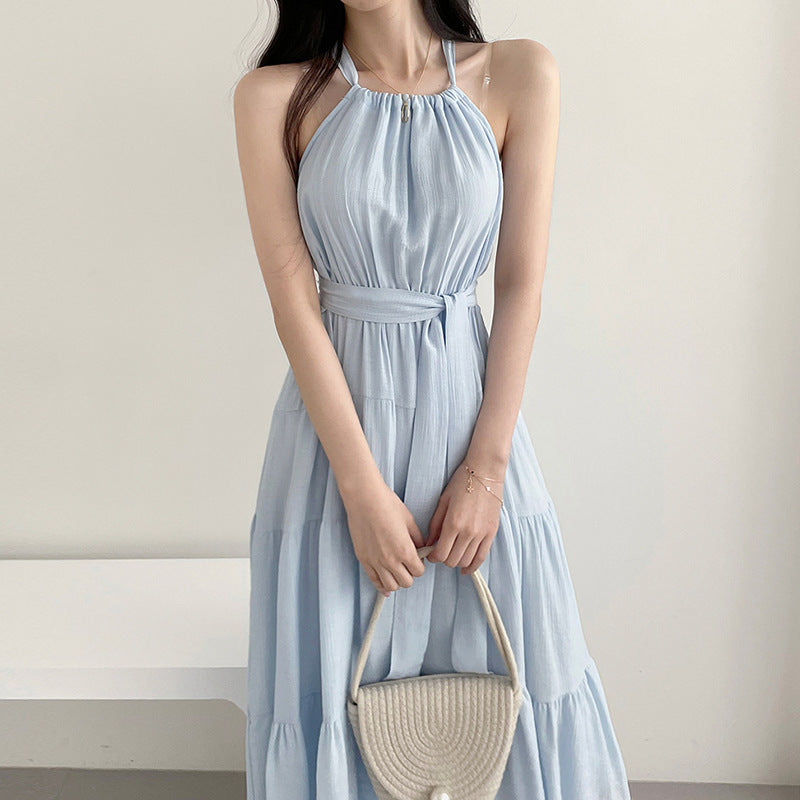 Fashion Halter Mid-length Dress Women