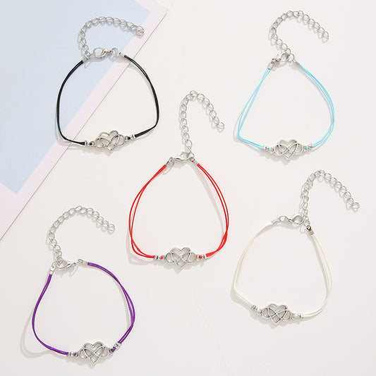 Best Friends Infinity Heart Bracelet - Adjustable Friendship Card Bracelet Set