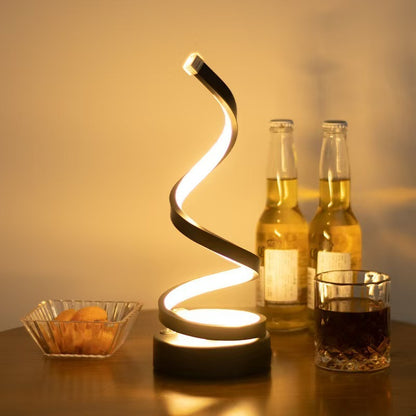 Modern USB Spiral LED Desk Lamp - Adjustable Flexible Lighting for Home Office & Study