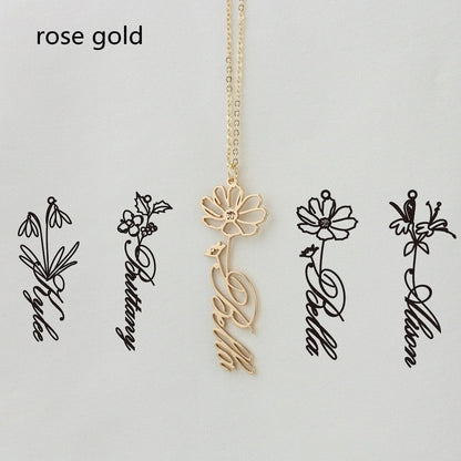 December Constellation Necklace Flower Name Necklace Customization