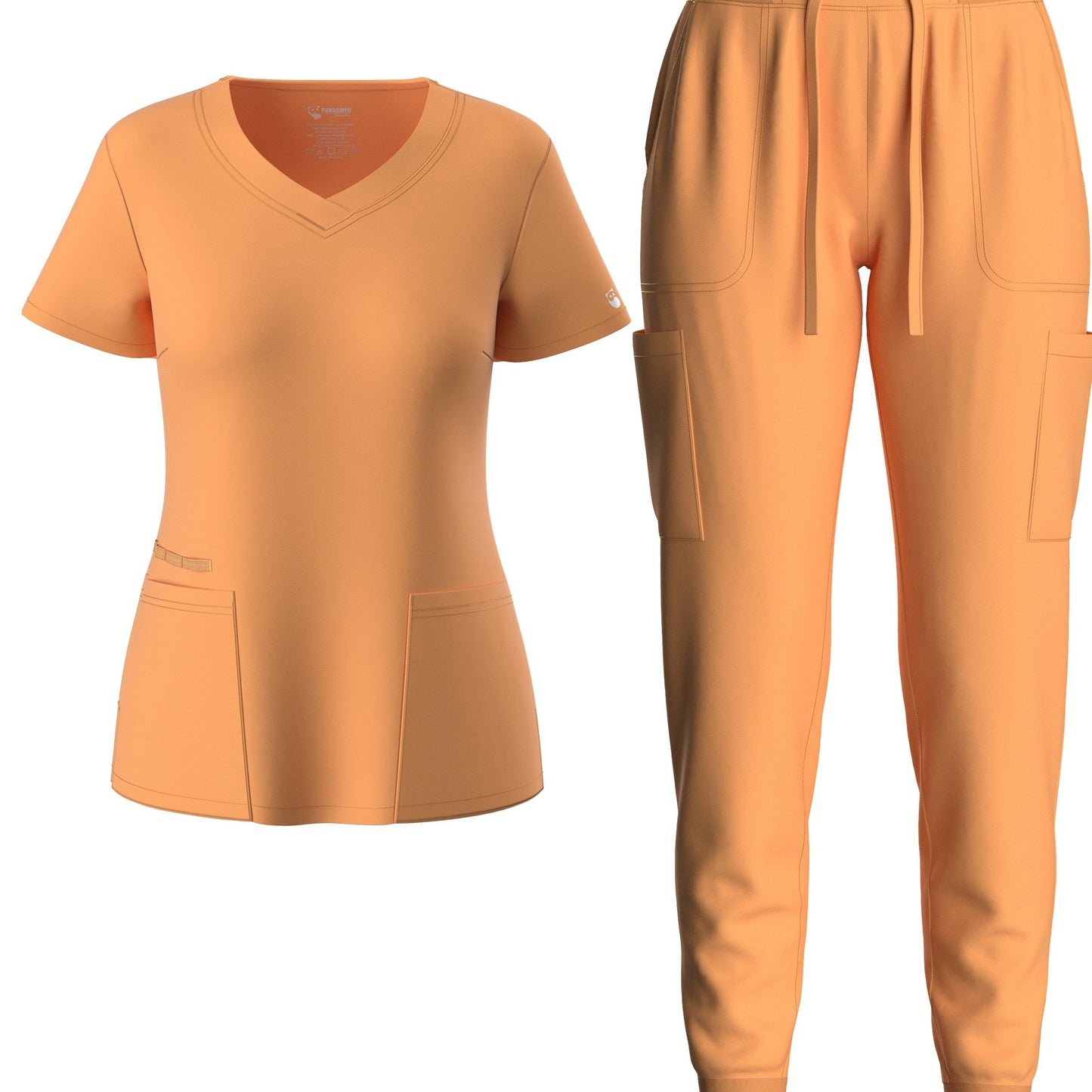 Premium Medical Scrubs Set - V-Neck Top & Drawstring Pants | Professional Healthcare Uniform for Women