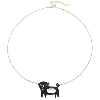 Cute Dog Cat Cartoon Necklace Ins Creative Collarbone Chain