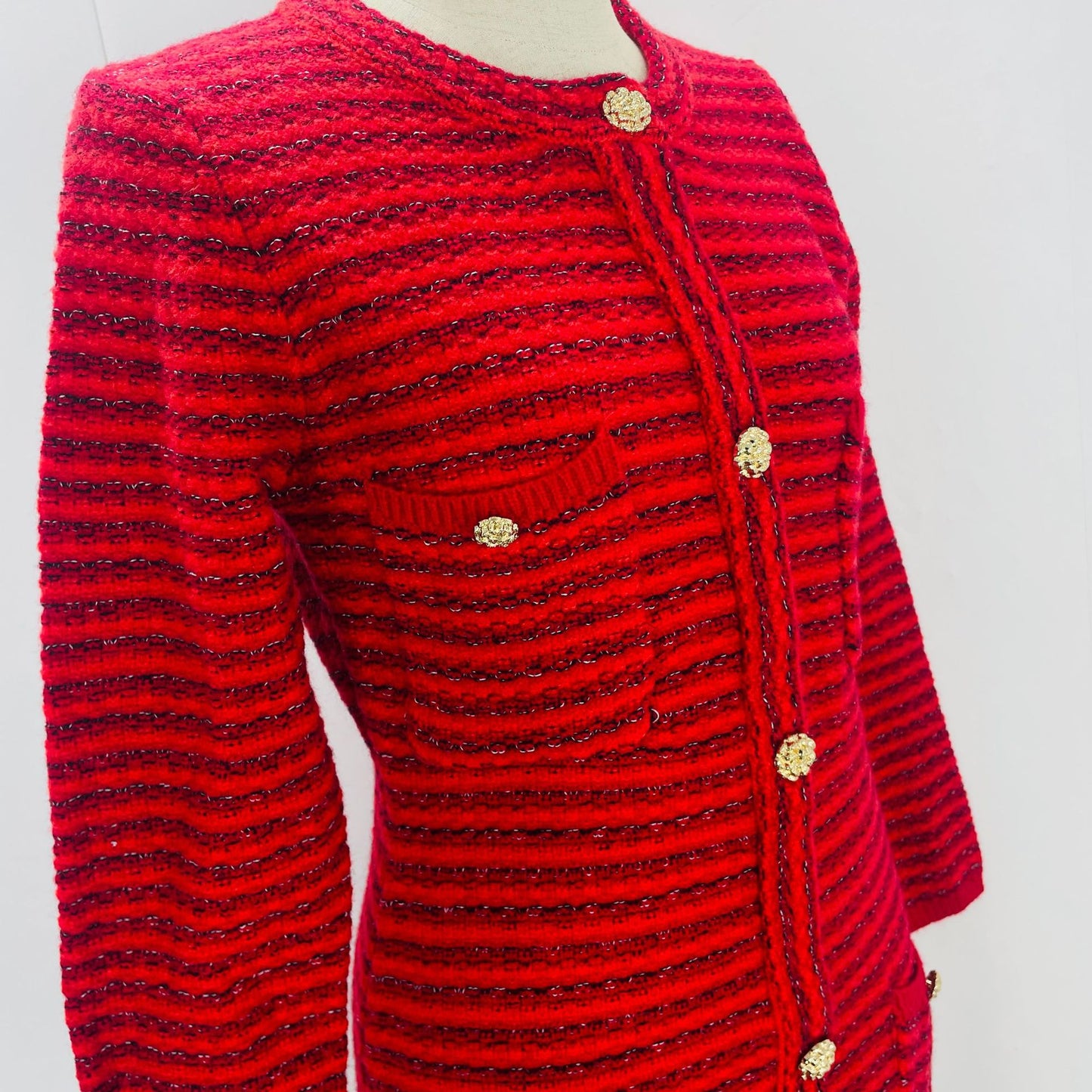 Houndstooth Red Women's Waist-cinching Long Dress