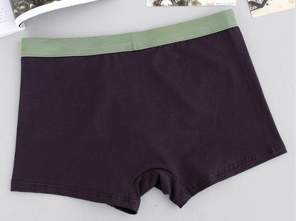 Men's cotton underwear plus size fat guy boxers breathable 3D seamless sexy youth cotton red boxers