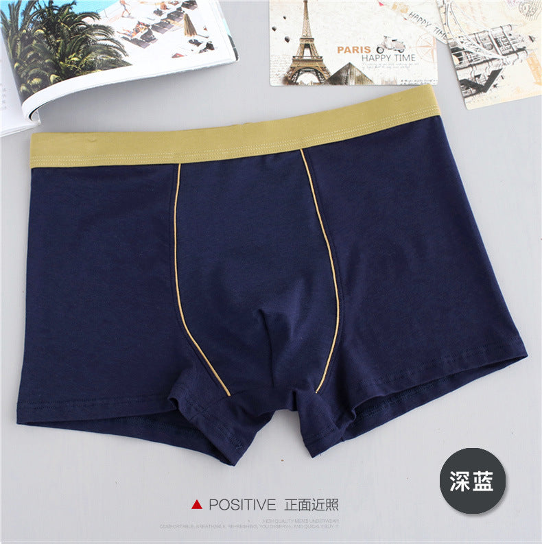 Men's cotton underwear plus size fat guy boxers breathable 3D seamless sexy youth cotton red boxers