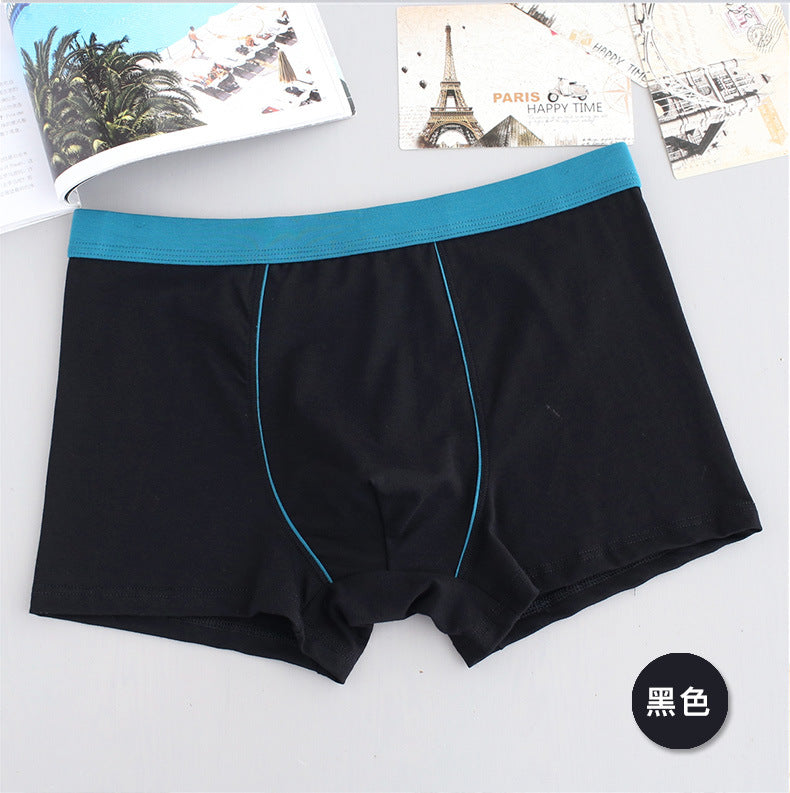 Men's cotton underwear plus size fat guy boxers breathable 3D seamless sexy youth cotton red boxers
