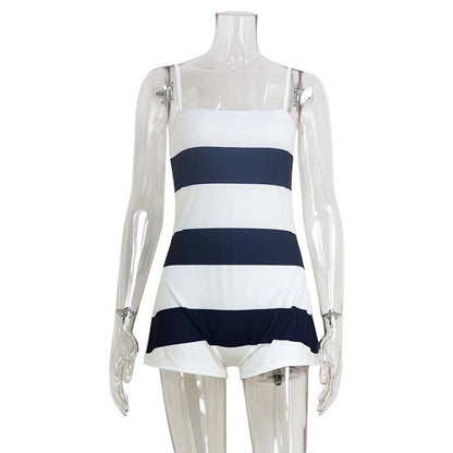 Summer New Arrival Fashionable Strap Contrast-Color Jumpsuit