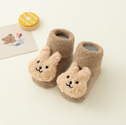 Newborn Baby Socks Terry Fleece-lined Thickened Autumn And Winter Style
