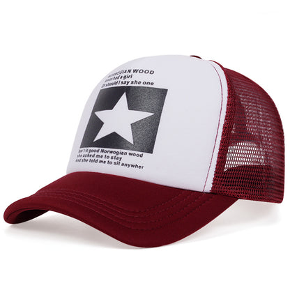 1pc Pentagram Breathable Baseball Cap Mesh Cap