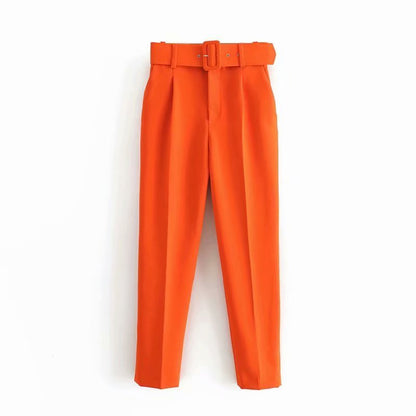 Summer New Style Simple And Fashionable Long Pants With Belt