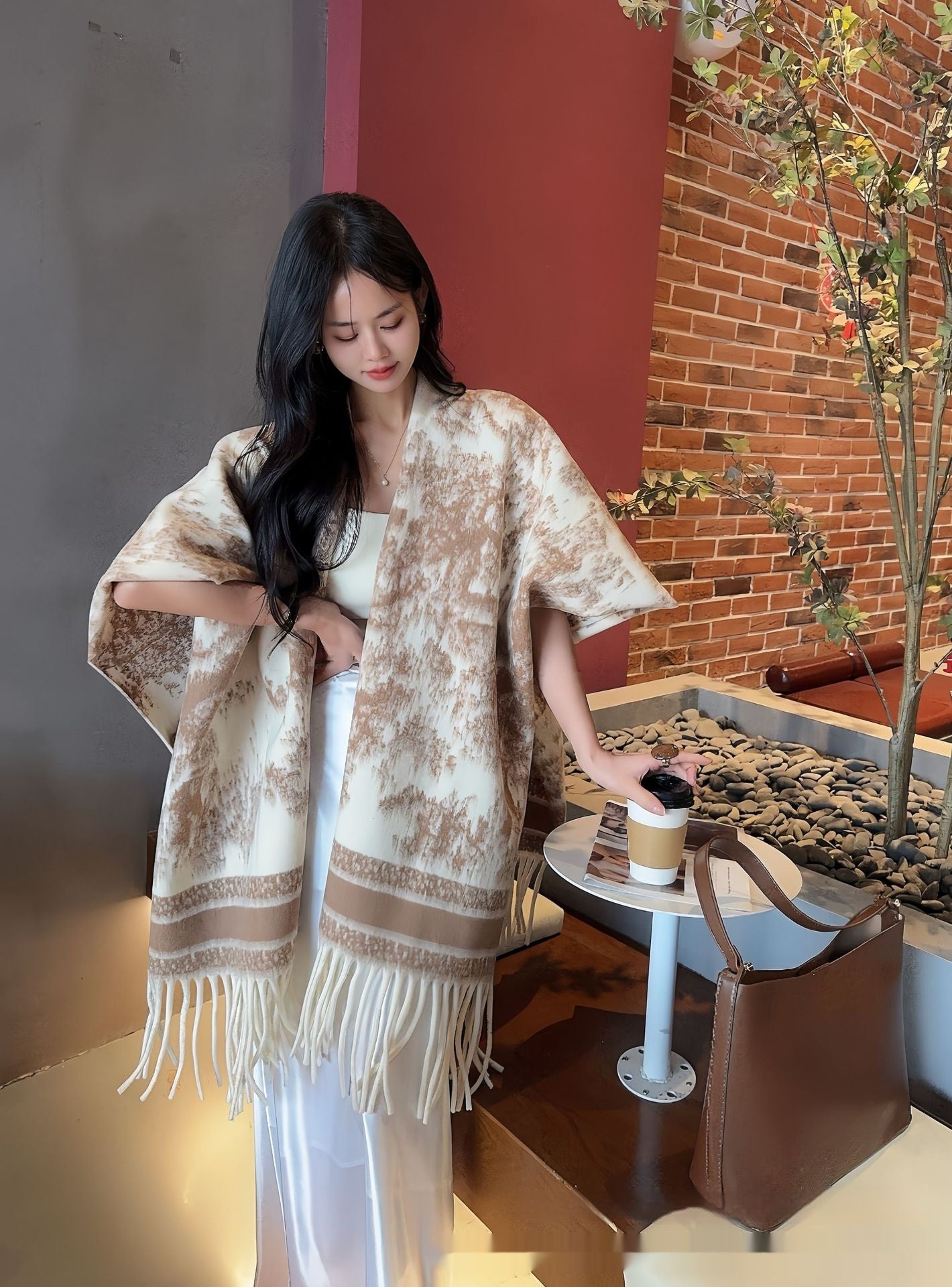 Women's Fashion Personalized Tassel Scarf Cape