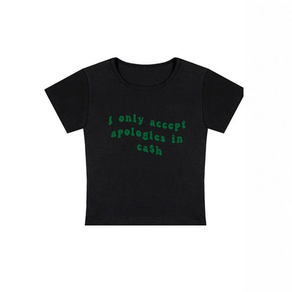 Alphabet Streetwear ShortSlim-fit Women's T-shirt For Foreign Trade European And American Style