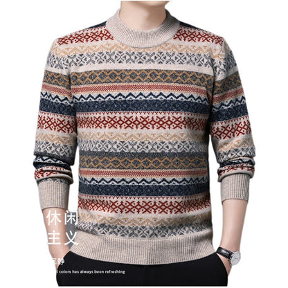 Winter Thickened Warm And Comfortable Round-neck Jacquard