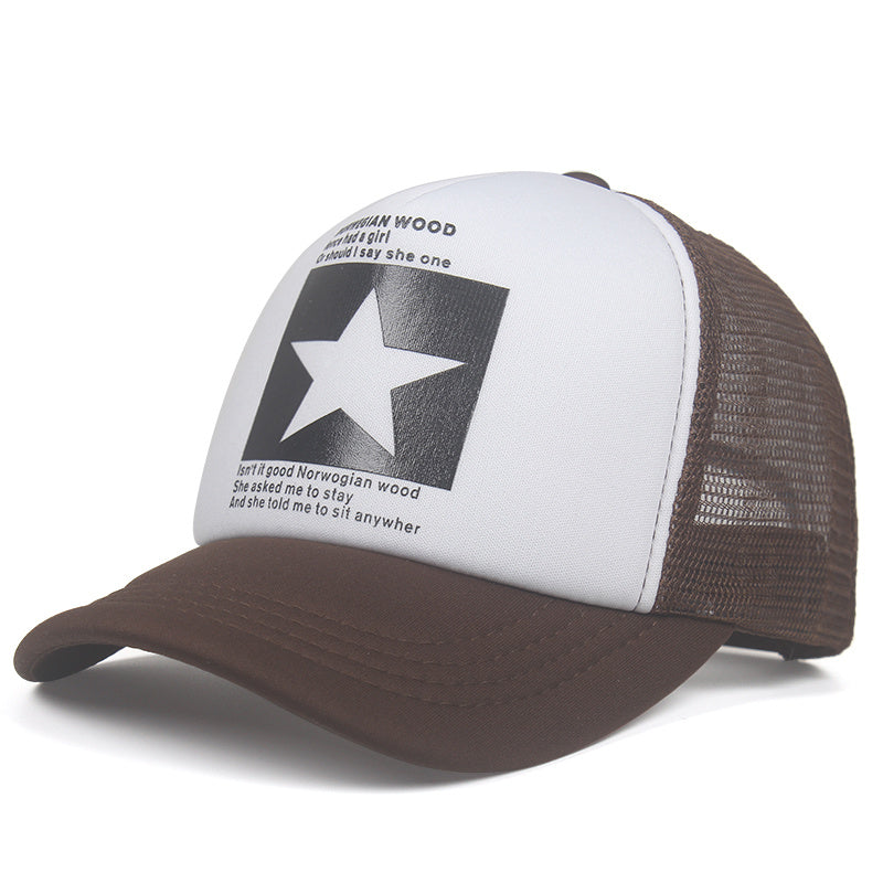 1pc Pentagram Breathable Baseball Cap Mesh Cap