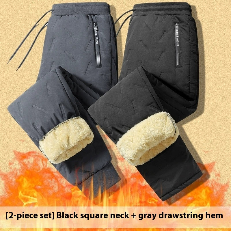 Men's Cashmere Outer Wear Warm And Loose Straight Casual Pants