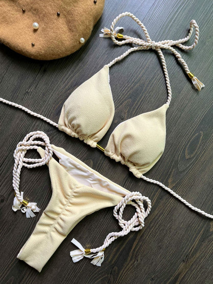 Women's Fashion Braided Rope Bikini Suit