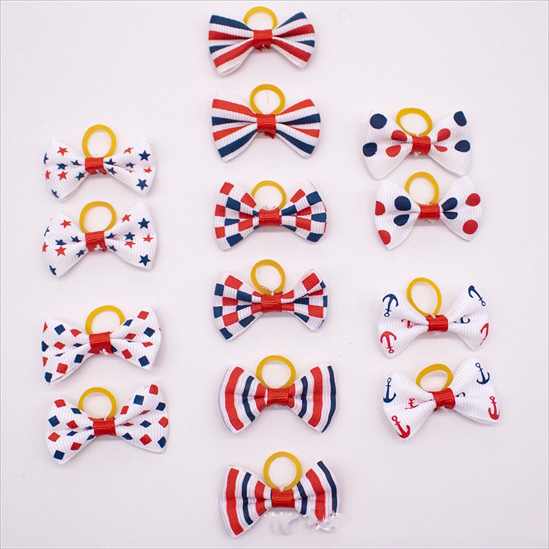 Pet Dog Cat Headdress Flower Bow Rubber Band