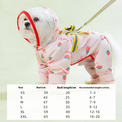 Summer Full Printed Polka Dot Bear Dog Poncho