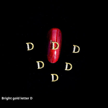26 Letter Alloy Nail Ornament Nail Crystal
