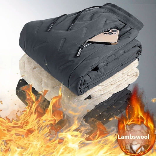 Men's Cashmere Outer Wear Warm And Loose Straight Casual Pants