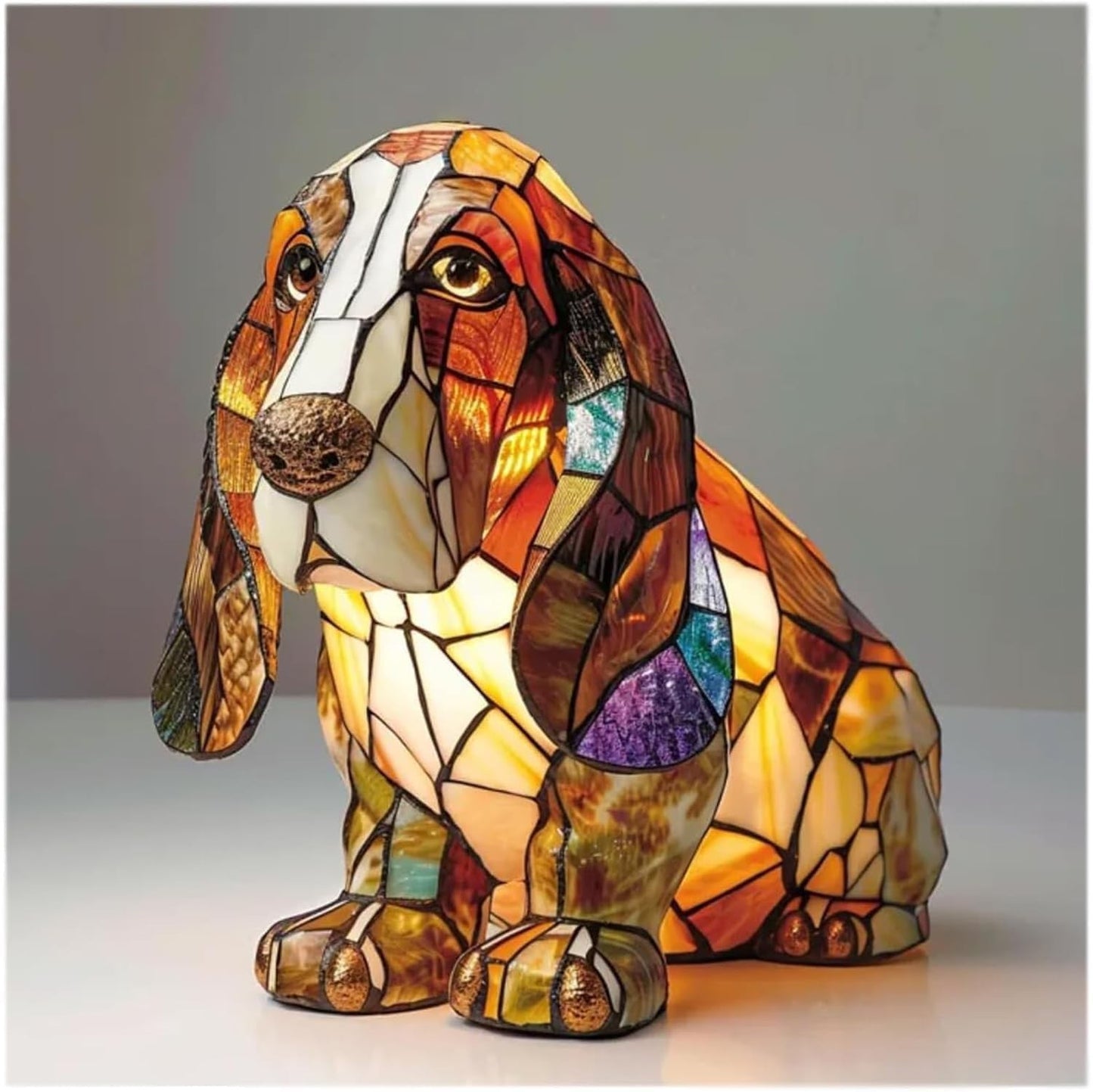 Illuminated Dog Lamp - Decorative Resin Animal Night Light | 26 Breed Designs