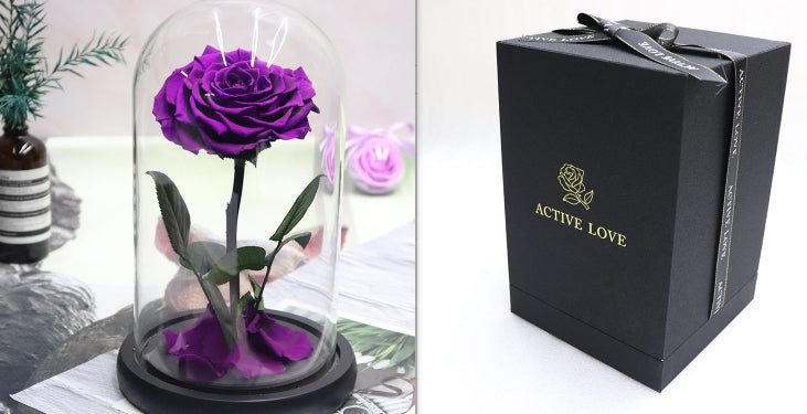 Glass Cover Tanabata Valentine's Day Immortal Rose Gift