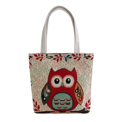 Small Retro Embroidered Canvas Handbag