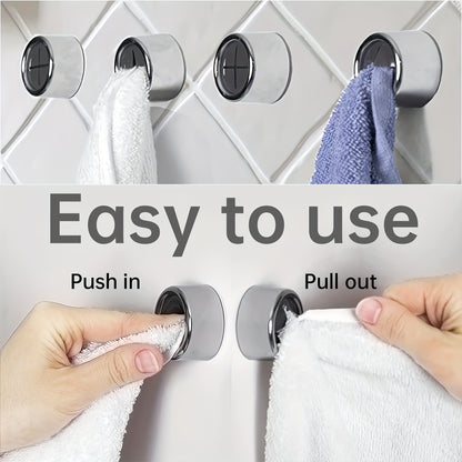 1/3pcs Fashion Style Self-Adhesive Wall Mount Towel Hooks, Plastic Easy Install No-Drill Kitchen & Bathroom Towel Holder for Home, Cabinet, Garage