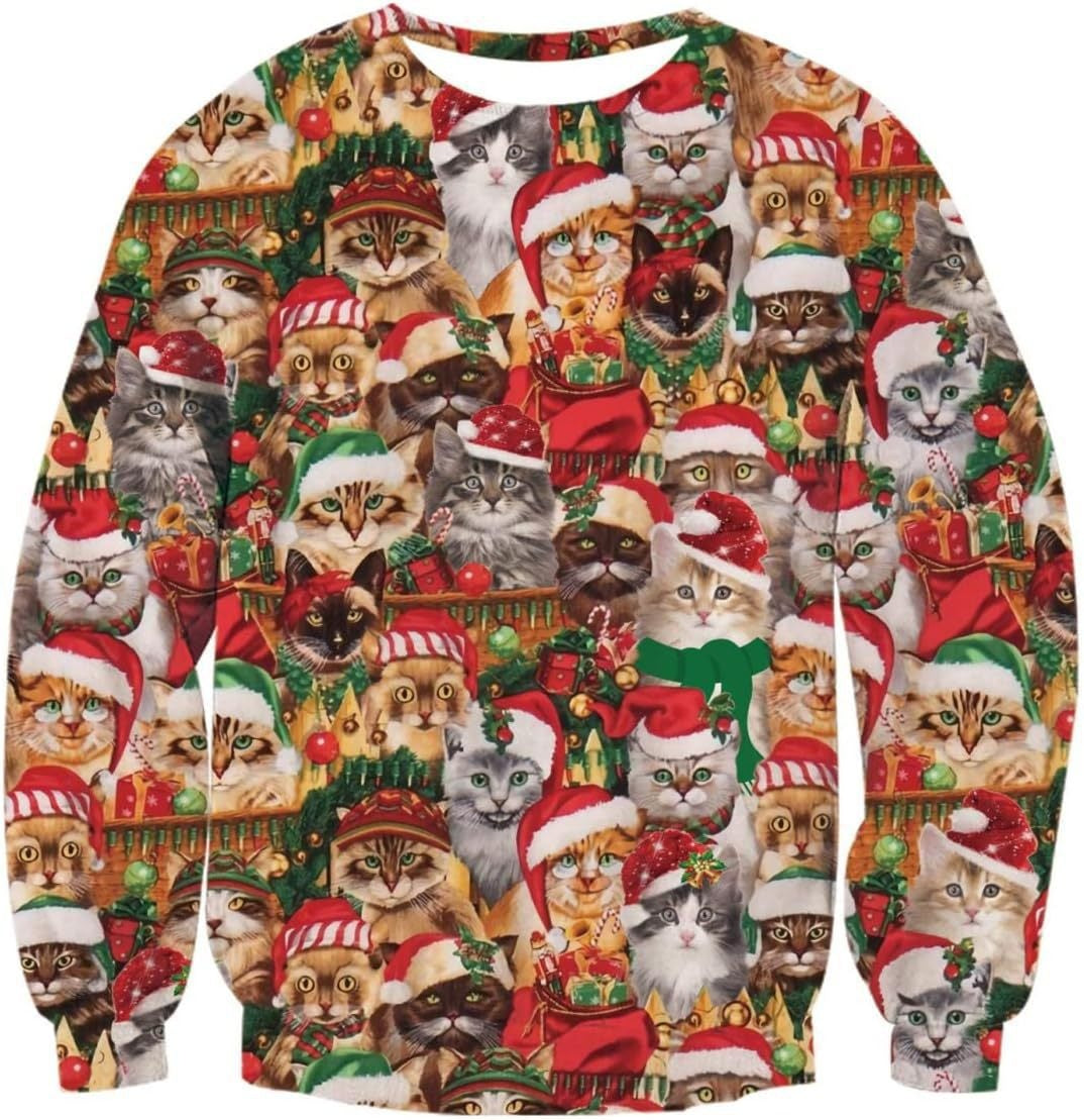 Crewneck Hoodie Sweatshirt With 3D Printed Graphic And Long Sleeves