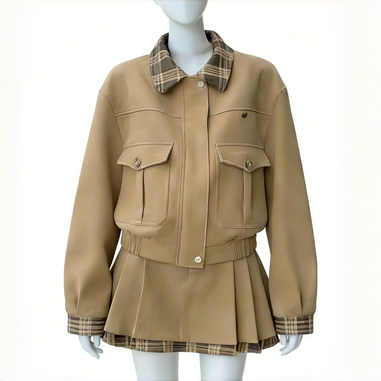 Women's Winter Preppy-Style Woolen Skirt