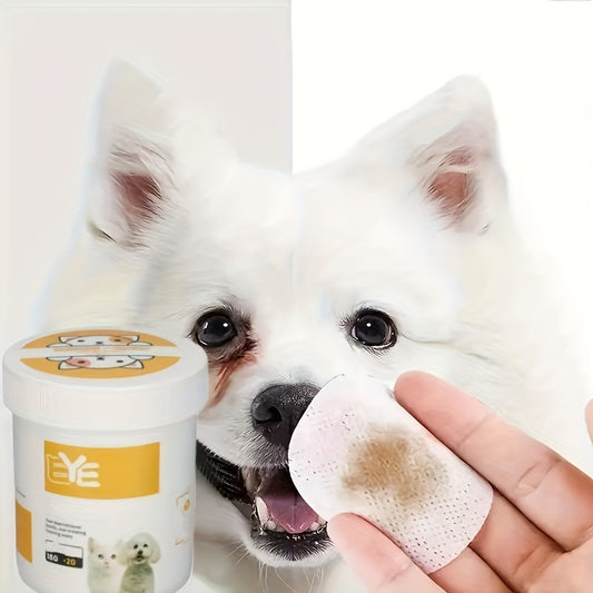 200pcs Dog Eye Care Wipes, Plastic Pet Cleaning Pads, Non-Electric, Gentle for Home Use, with Pet Grooming Supplies