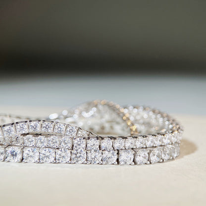 Sterling Silver Tennis Chain Moissanite Necklace Moissanite Braceletunisex Design