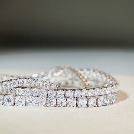 Sterling Silver Tennis Chain Moissanite Necklace Moissanite Braceletunisex Design