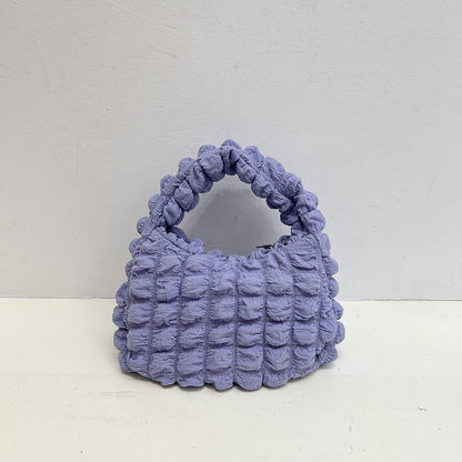 Western Style Gentle Pleated Bubble Handbag