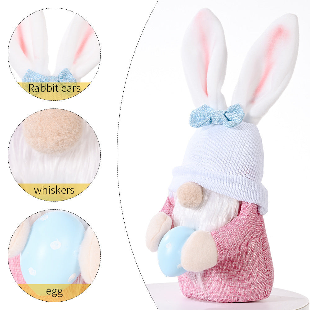 New Easter Decoration Creative Bunny Holding Egg Doll