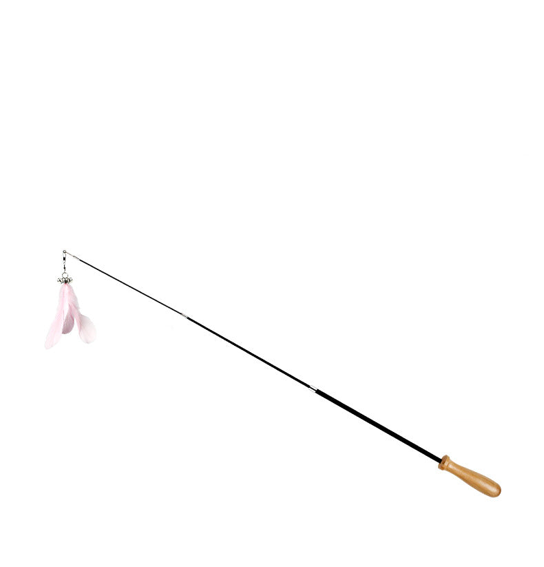 Funny Cat Stick Long Rod Gnawing Feather Retractable