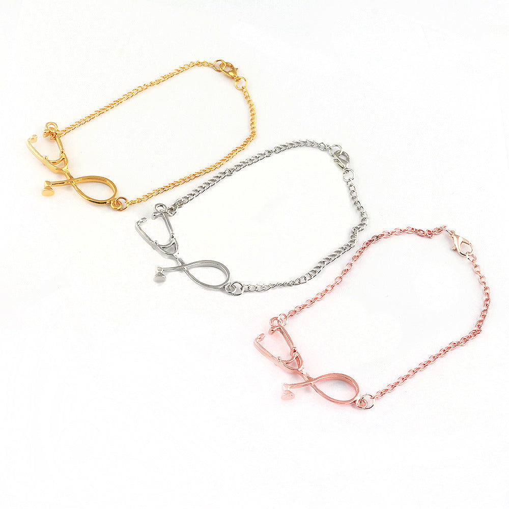 AliExpress Hot Mystery Doctor Creative Heart Love Stethoscope Bracelet Bracelet Nurse's Day Gift