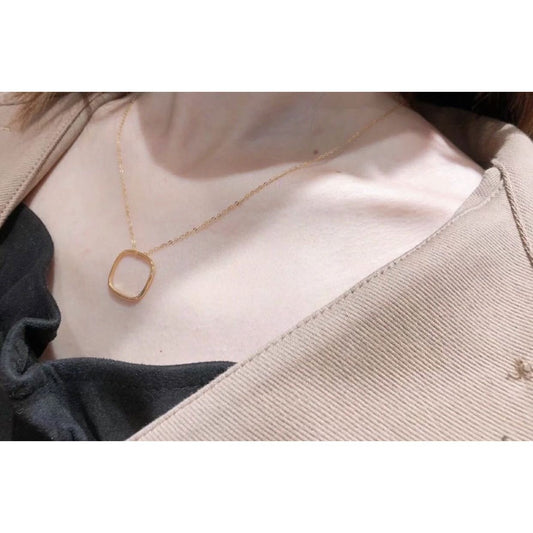 Small Square Ring Pendant Clavicle Chain Titanium Steel