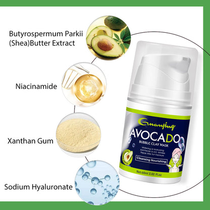 Avocado Bubble Oil Control Blackhead Removal Clean Pores Clay Mask