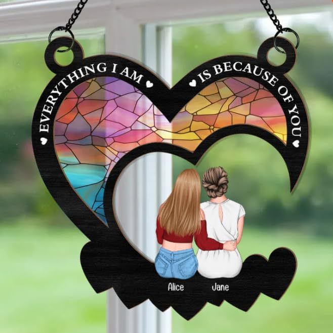 Mother's Day Decoration Gift Mother And Daughter Pendant On The Moon