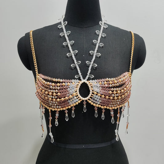 Fashion Colorful Beaded Chest Wrap Body Chains Women