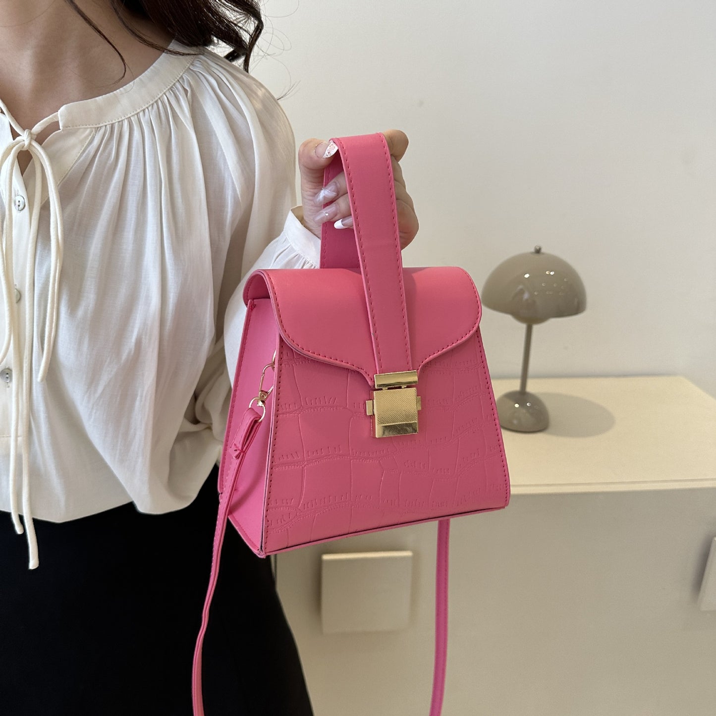 New All-match Shoulder Elegant Girls Crossbody Twist Lock Bag