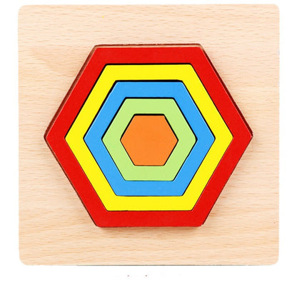 1-3 Years Old Baby Children's Puzzle Wooden 3d Shape Puzzle Toy